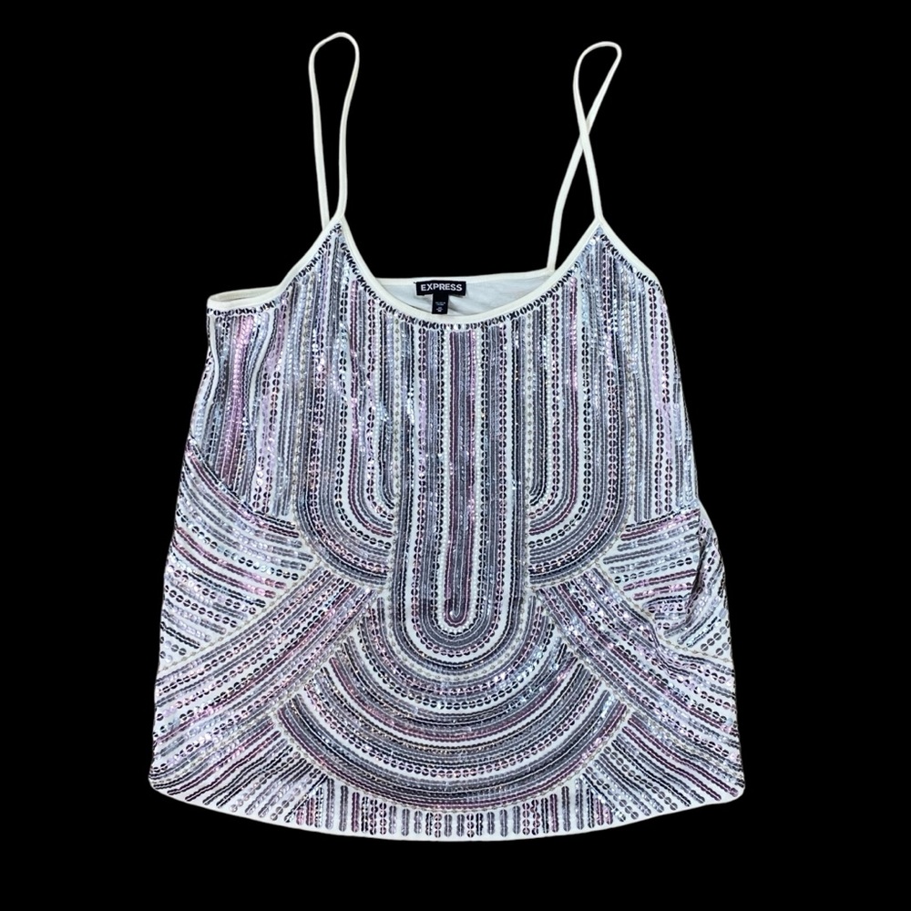 Woman’s Express metallic sequin front tank top size M